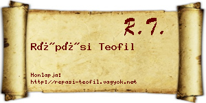 Répási Teofil névjegykártya